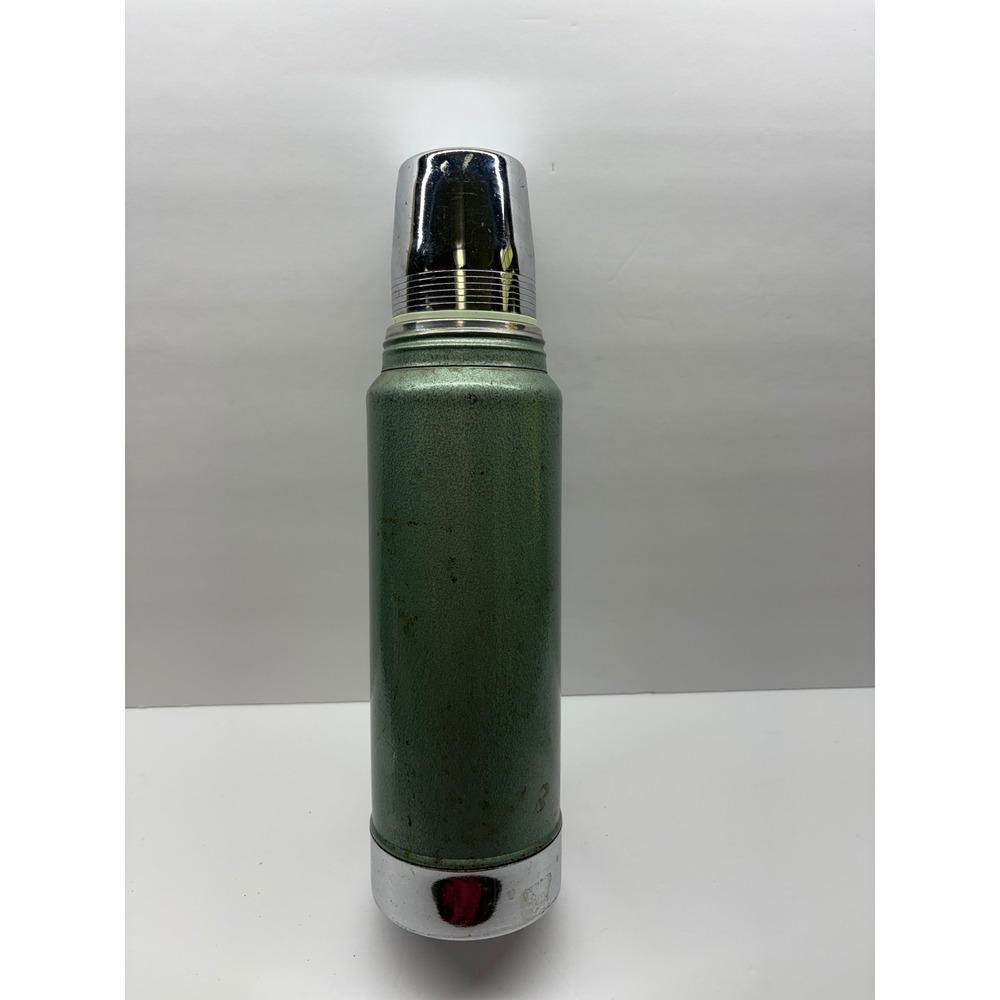 Vintage Aladdin Stanley Thermos A-944C 1 Quart Green Vacuum Bottle USA Retro